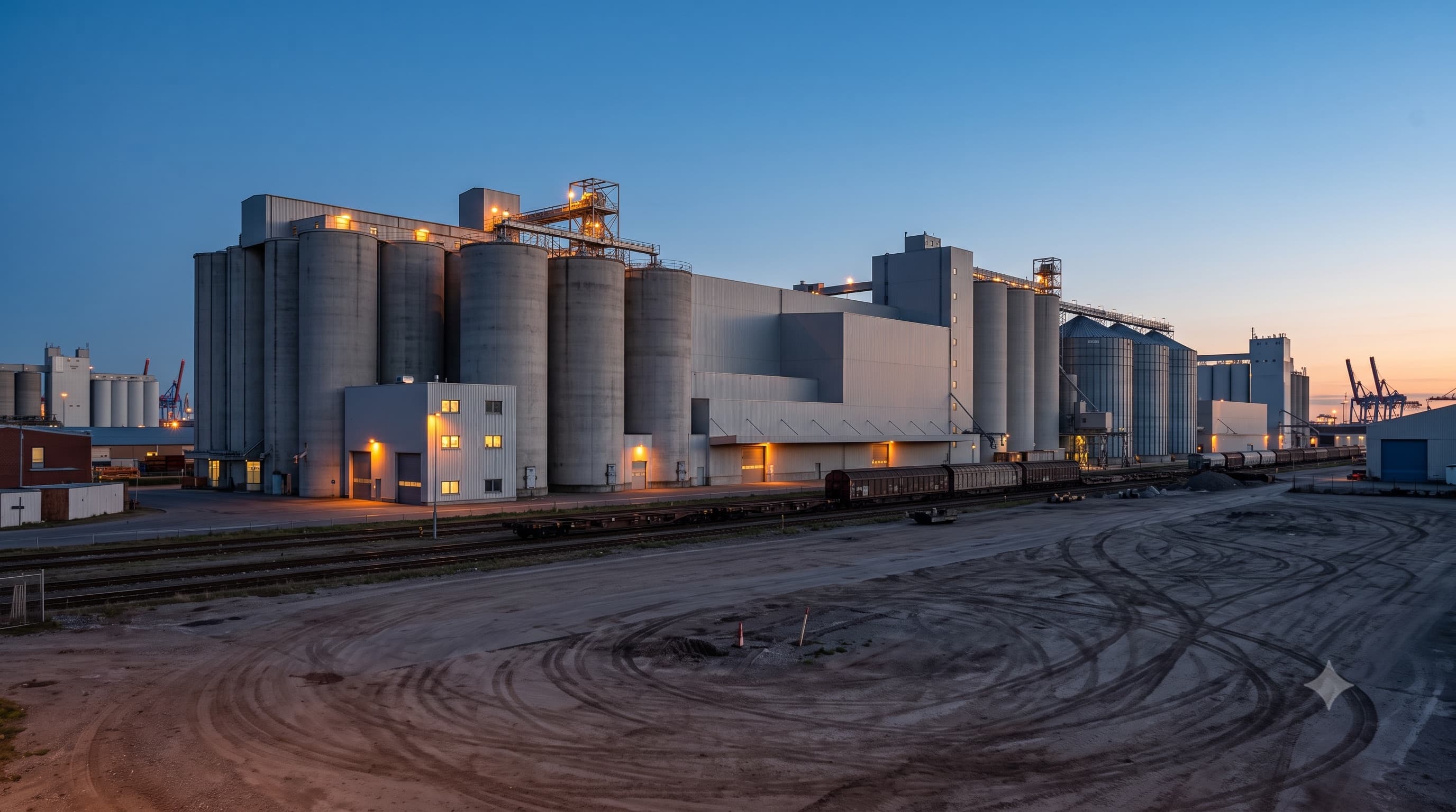 Agricultural feed and commodity storage at a production site